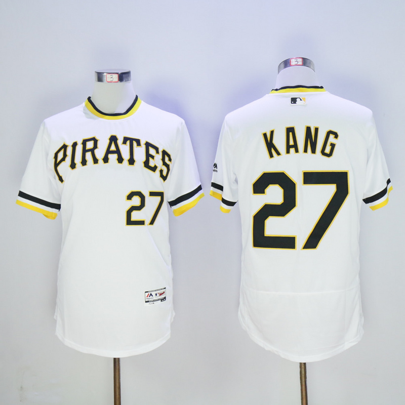 Men Pittsburgh Pirates #27 Kang White Throwback Elite MLB Jerseys->pittsburgh pirates->MLB Jersey